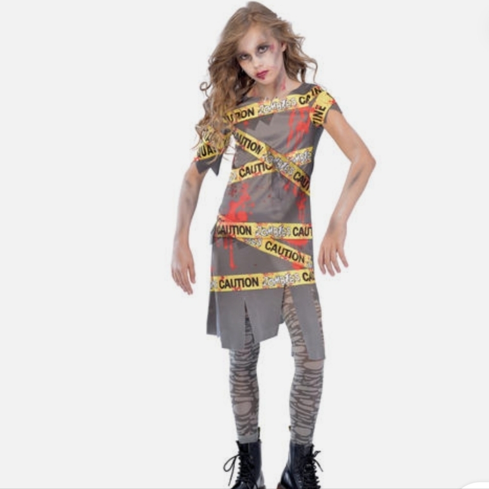 Caution Zombie Kids Costume Size Small 4-6
